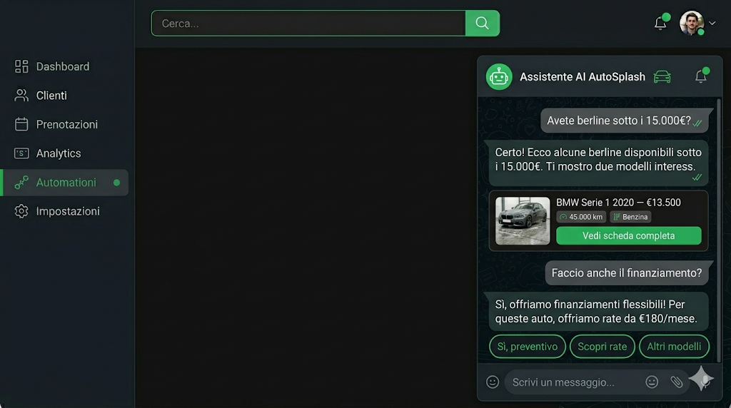 Demo assistente virtuale concessionaria