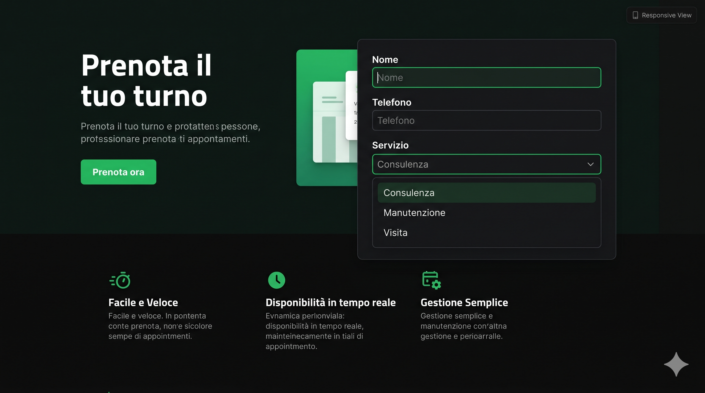 Demo landing page professionale