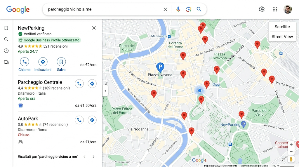 Demo SEO Google parcheggio